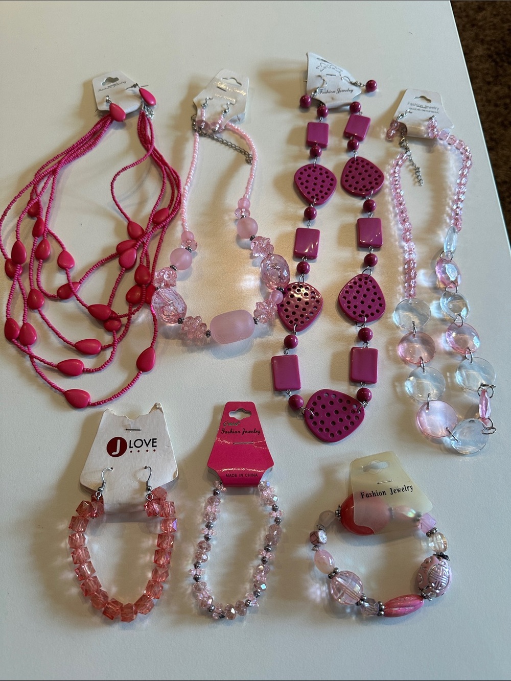 Pink fashion jewelry bundle
